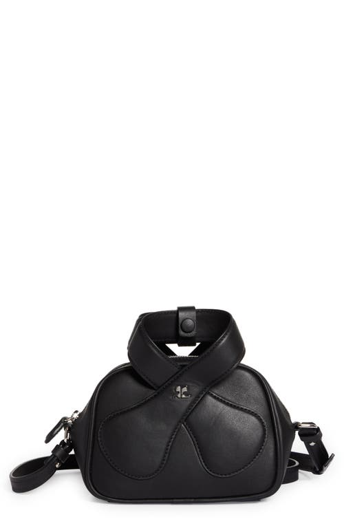 Courrèges Loop Leather Baguette Bag in Black