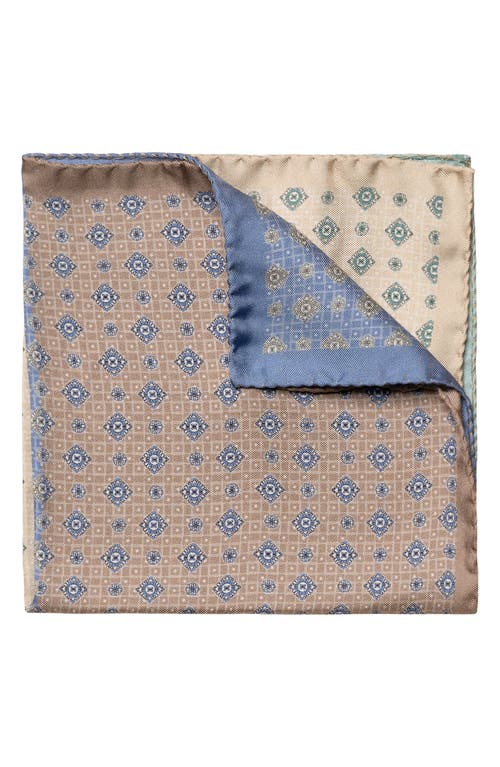 Eton Diamond Medallion Quadrant Silk Pocket Square in Light Beige at Nordstrom