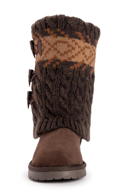 Muk Luks Cheryl Faux Fur Knit Boot In Java Marl