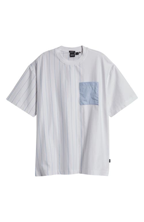 Shop Hugo Boss Boss Tiburt Stripe T-shirt In Light Blue