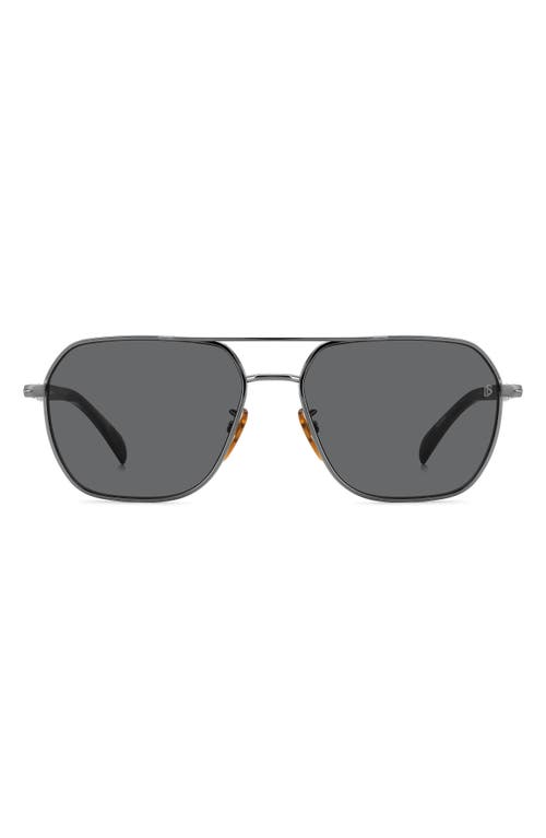 59mm Aviator Sunglasses in Dark Ruth Black/Gray Polar