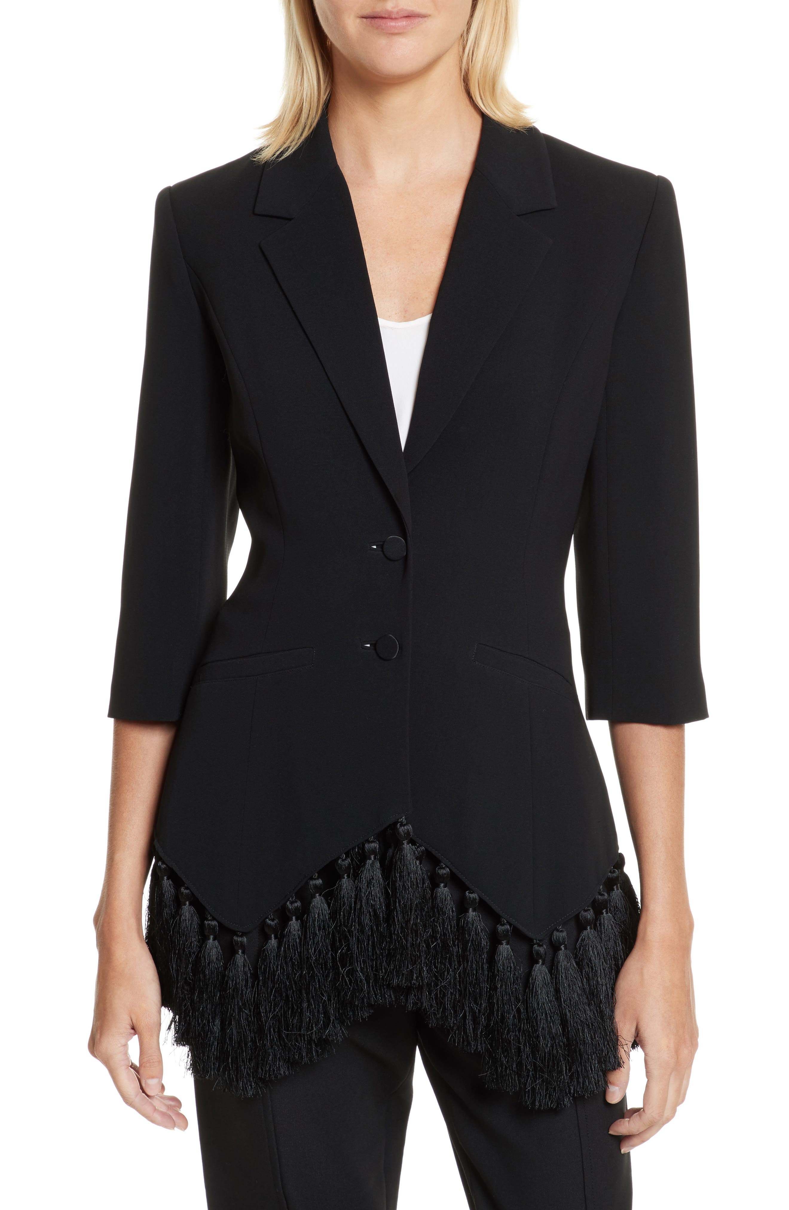 Cinq à Sept Violetta Tassel Trim Blazer Nordstrom