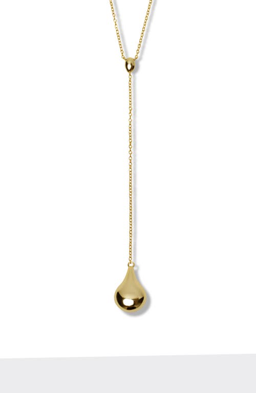 Shop Argento Vivo Sterling Silver Puffy Y-necklace In Gold