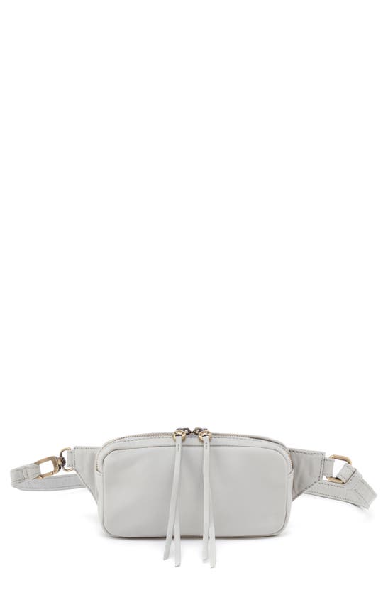 Hobo Shaker Leather Belt Bag In Light Grey