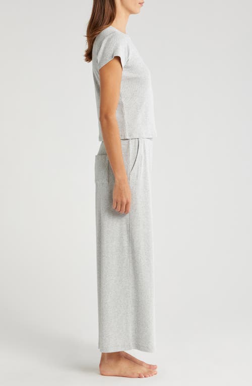 Shop Papinelle Soft Baby Rib Tee & Wide Leg Pants In Grey