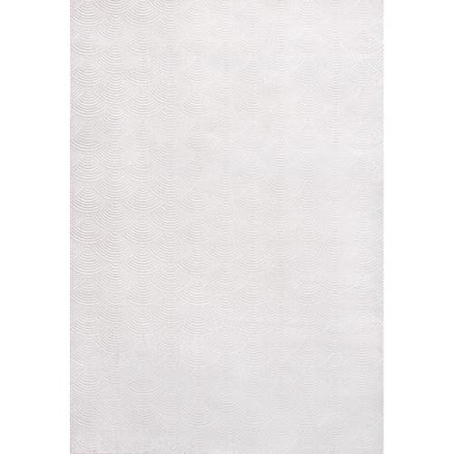Jonathan Y Porter Geometric Art Deco Fan Pattern High-low Area Rug In White/light Gray