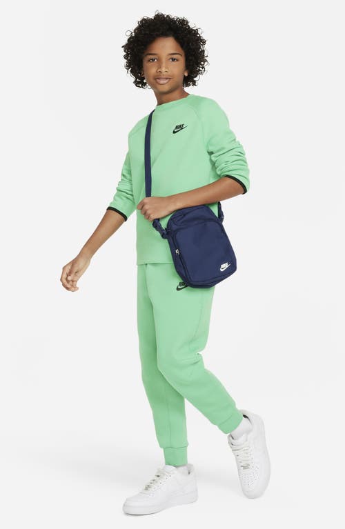 Nike Sportswear Tech Fleece Big Kids' (boys') Sweatshirt In Spring Green/black/black