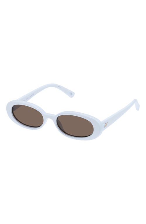 Shop Le Specs Outta Love 51mm Oval Sunglasses In White