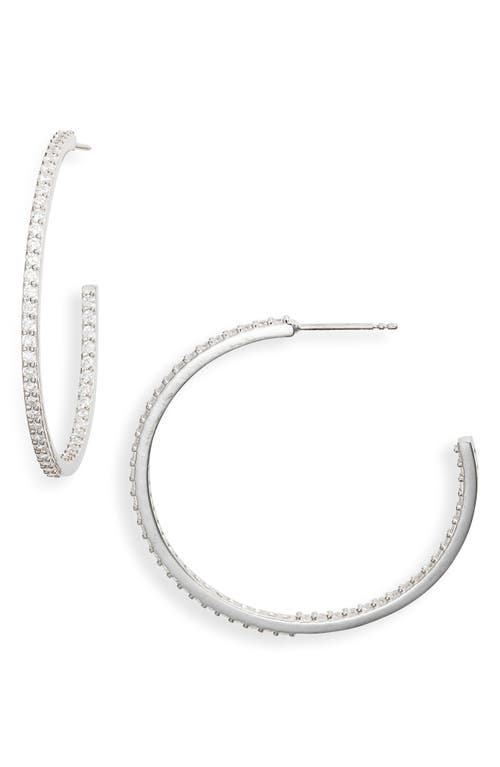 Shymi Cubic Zirconia Pavé Inside Out Hoop Earrings In Silver/white