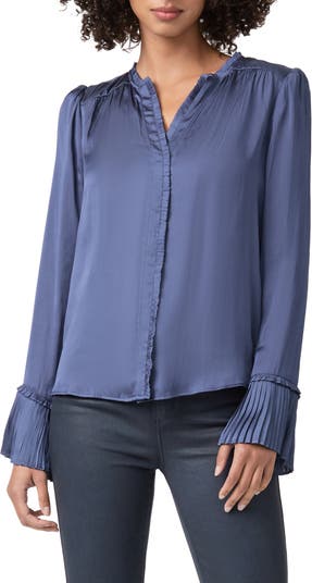 PAIGE Palma Pleated Cuff Button-Up Blouse | Nordstrom