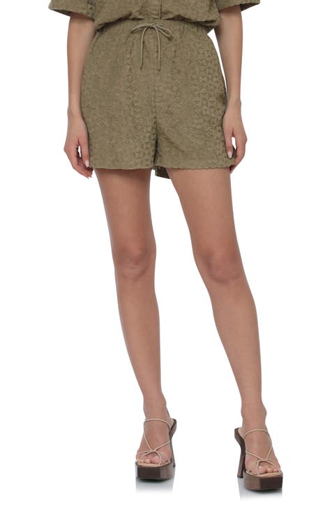 Texture Tie Waist Shorts