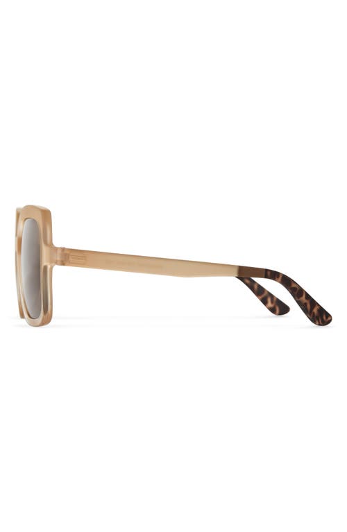Toms Athena 56mm Square Sunglasses In Oatmilk Crystal Fade/brown