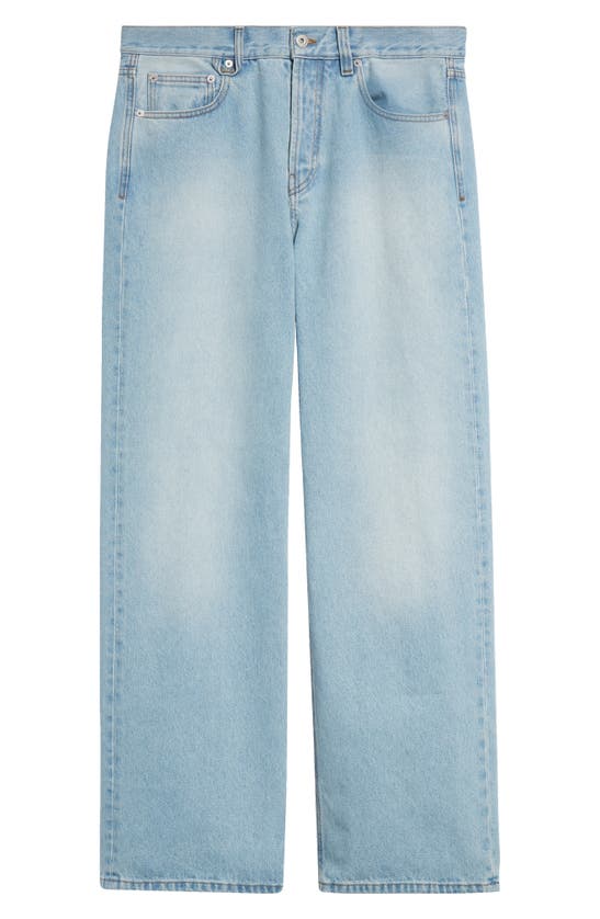 Jacquemus Le De Nimes Droit Straight Leg Jeans In Light Blue/ Tabac