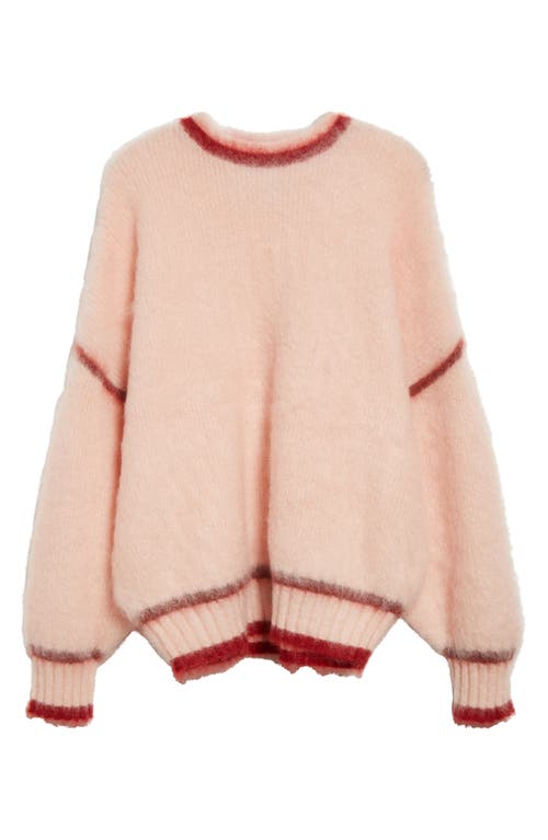 Shop Cfcl Tipped Mohair & Wool Blend Sweater In Egg Shell Pink