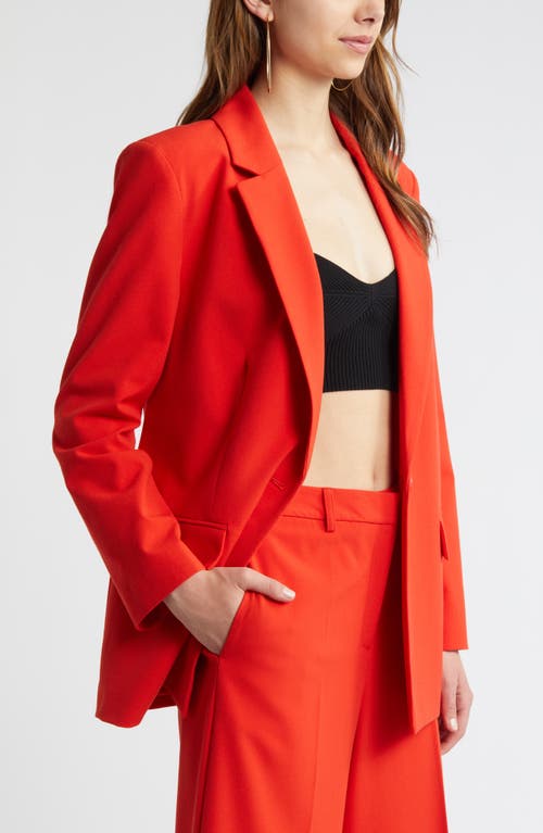 Open Edit Relaxed Fit Blazer In Red Fiery
