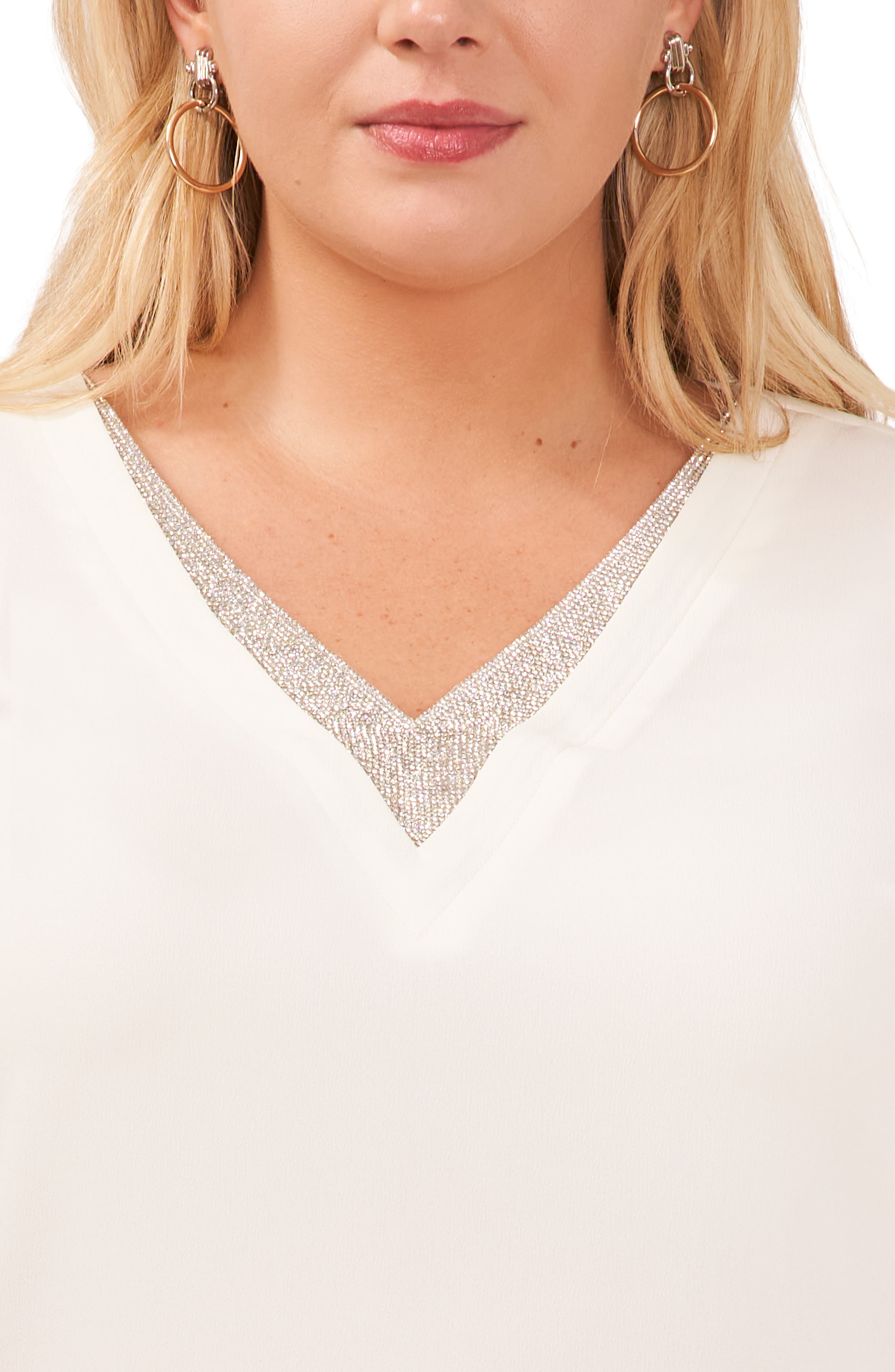 halogen v neck top