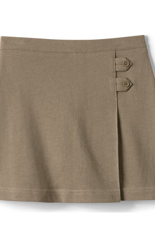 Shop Lands' End Girls Knit Skort In Khaki