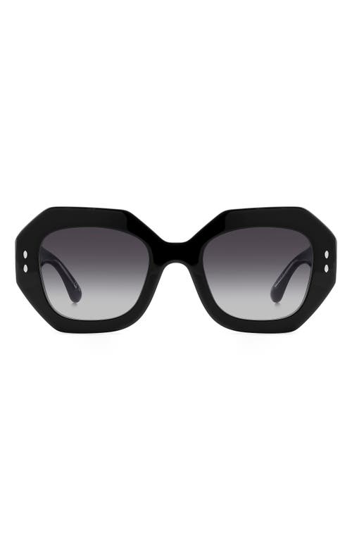 Shop Isabel Marant 52mm Gradient Geometric Sunglasses In Black/grey Shaded