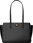 Tory Burch Robinson Pebbled Leather Tote Bag - Brown