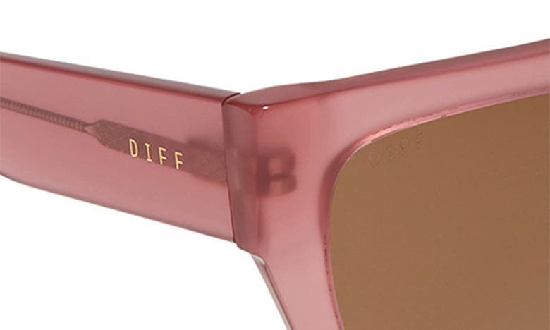 Shop Diff Remi Ii 53mm Polarized Square Sunglasses In Guava / Brown Gradient