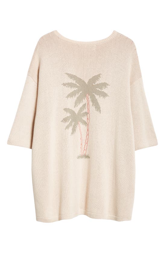 Shop The Elder Statesman Paradise Palm Graphic T-shirt In Natural