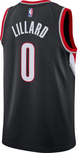 Men's Nike Damian Lillard Black Portland Trail Blazers Authentic Jersey - Icon Edition
