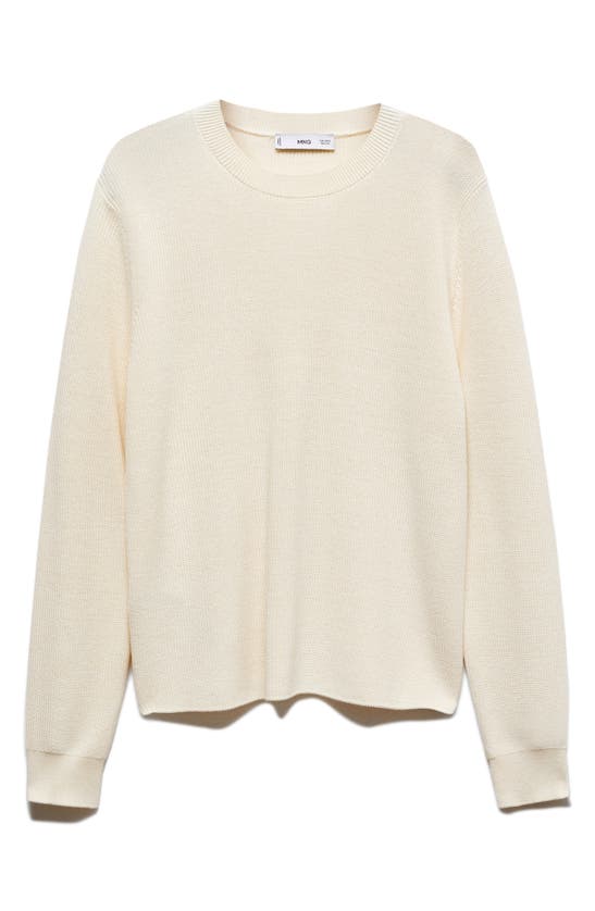 Shop Mango Crewneck Sweater In Ecru