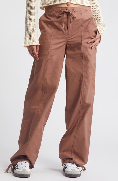 Shop Bp. Stretch Cotton Poplin Drawstring Pants In Brown Topaz