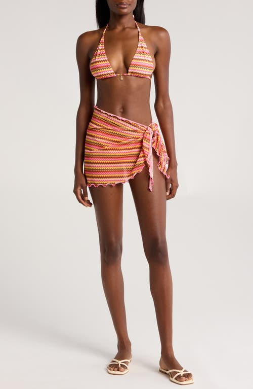 Stripe Mesh Cover-Up Sarong in Midnight Moon