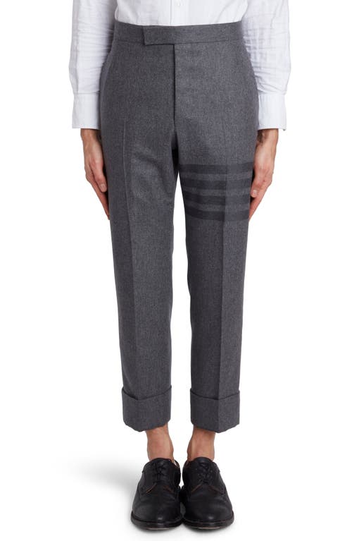 Thom Browne 4-Bar Cropped Wool & Cashmere Pants Med Grey at