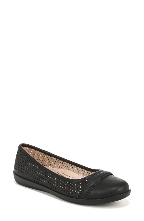 Nile Ballet Flat in Black Perforated