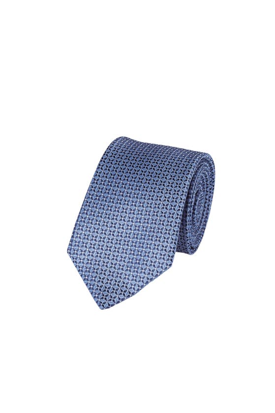 Shop Charles Tyrwhitt Semi Plain Silk Stain Resistant Pattern Tie In Sky Blue