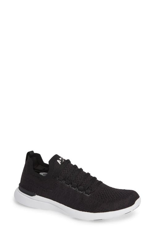 TechLoom Breeze Knit Running Shoe in Black/Black/White