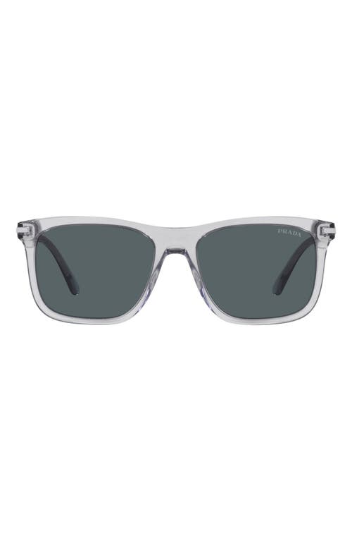 Shop Prada 56mm Gradient Rectangular Sunglasses In Grey Crystal/blue