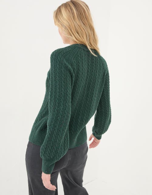 Shop Fatface Chloe Cable Cardigan In Green