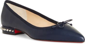 Christian Louboutin Hall Studded Pointed Toe Bow Flat | Nordstrom