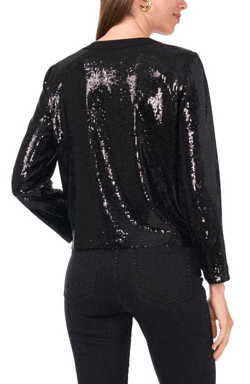 Shop Vince Camuto Sequin Jacket In Rich Black