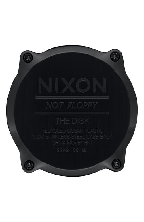 Shop Nixon Disk Digital Silicone Strap Watch, 39mm In Black/black/negative