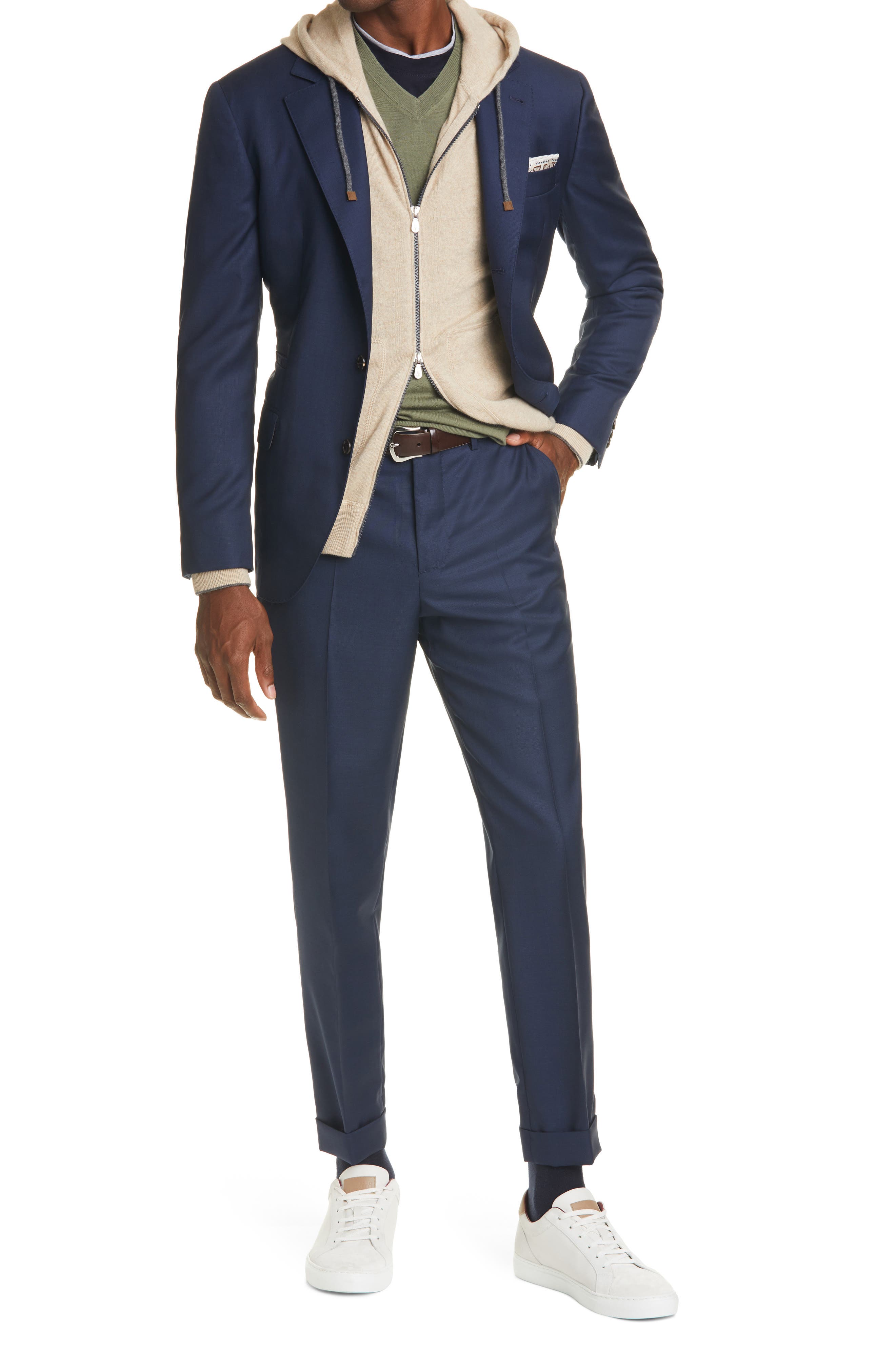 Brunello Cucinelli Other Materials Suit in Blue for Men Save 55% Mens Clothing Suits 