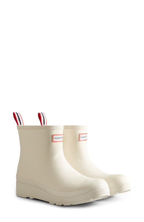 Hunter Play Short Faux Shearling Lined Waterproof Rain Boot in White Willow