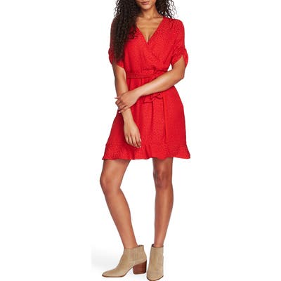 1.state Leopard Jacquard Minidress, Red