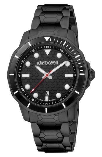 Roberto Cavalli By Franck Muller Bracelet Watch, 42mm In Black