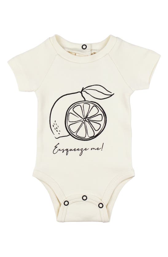 L'ovedbaby Babies' Organic Cotton Graphic Bodysuit In Buttercream Lemon