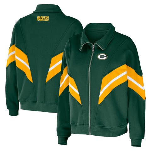 Women's Green Bay Packers Starter Green Line Up Satin Full-Snap Varsity  Jacket