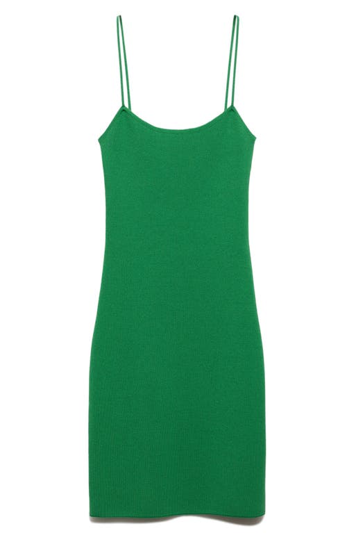 Shop Mango Strappy Body-con Knit Minidress In Green