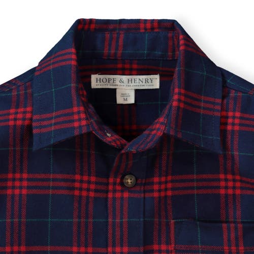 Hope & Henry Baby Boys' Organic Flannel Shirt, Infant In Red