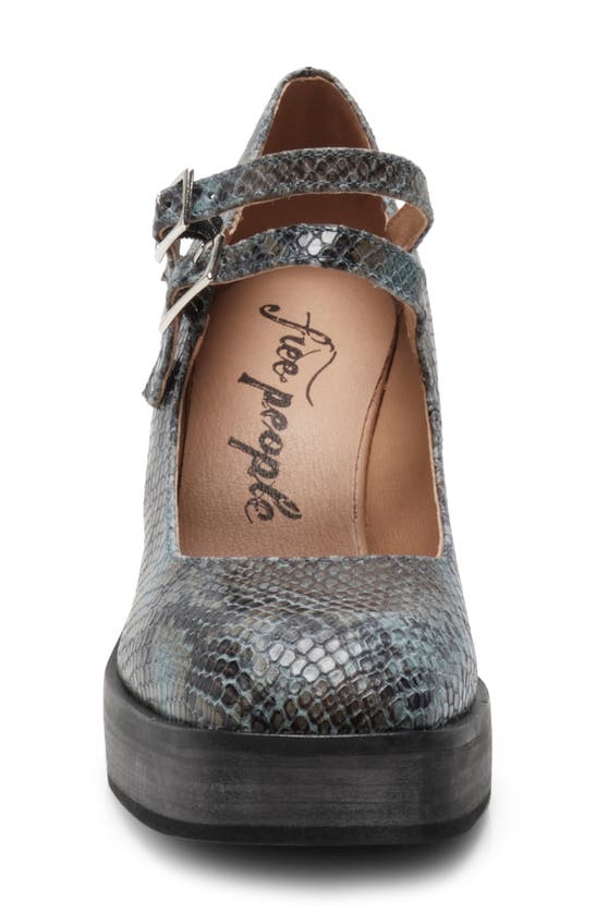 Free People Ruby Platform Pump In Blue Snake