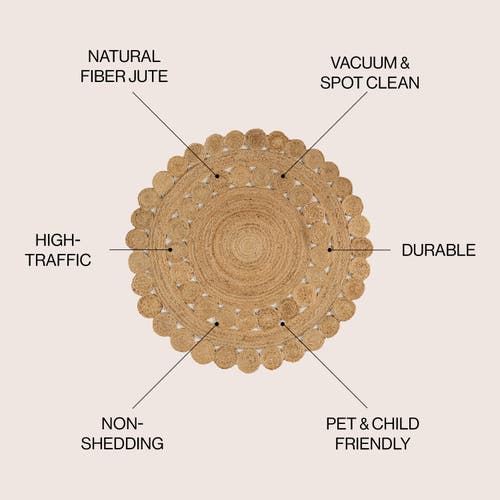 Jonathan Y Bodhi Round Natural Jute Hippie Circle Natural Round Area Rug In Natural