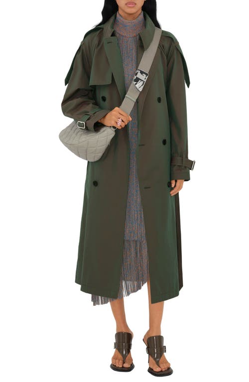 burberry Iridescent Oversize Cotton Trench Coat Antique Green at Nordstrom,