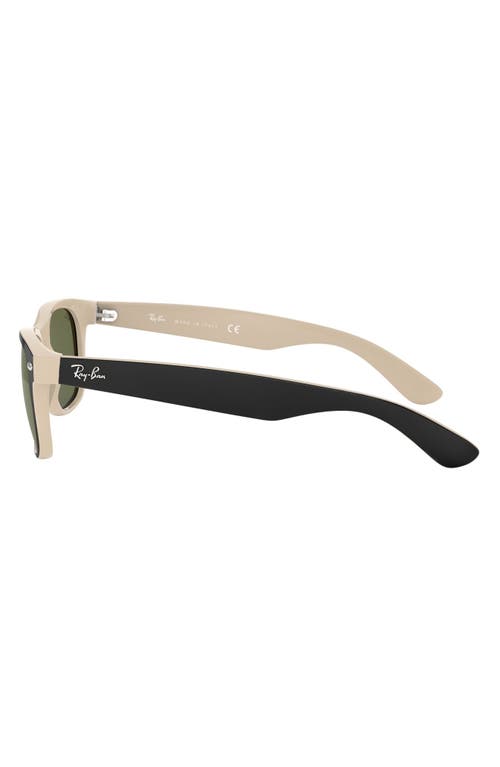 Shop Ray Ban Ray-ban New Wayfarer 55mm Rectangular Sunglasses In Black Beige/green